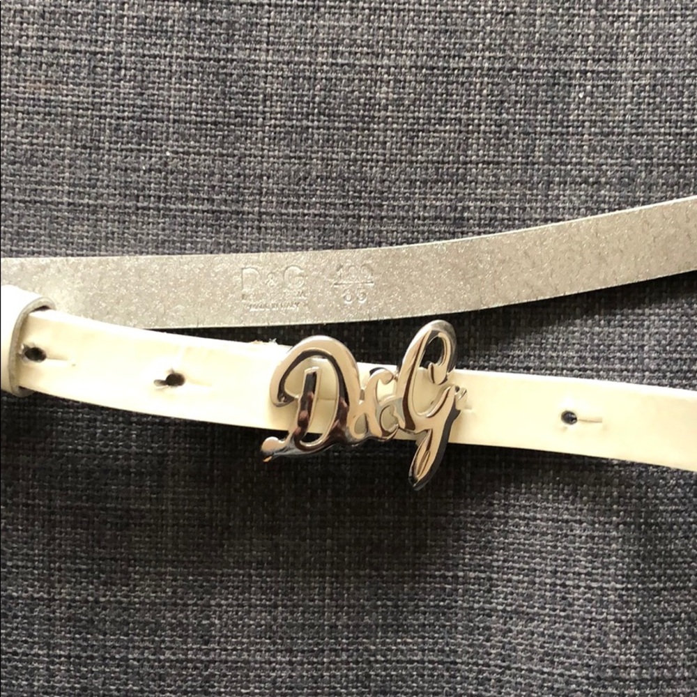Dolce & Gabbana patent leather belt logo buckle